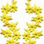 Yellow flowers floral boho granny chic applique iron-on patches pair new S-752