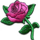 Rose tattoo love applique iron-on patch pink S-195