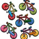Lot of 5 bicycle retro bike cycle cyclist 70s kids fun applique iron-on patches
