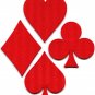 Lot of 4 playing cards red suit diamonds spades poker applique iron-on patches