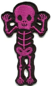 Skull skeleton goth punk emo horror biker sew applique iron-on patch new S-811