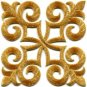 Gold trim fleur de lis fringe boho retro sew applique iron-on patch new S-1095