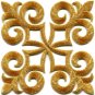 Gold trim fleur de lis fringe boho retro sew applique iron-on patch new S-1095