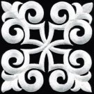 White trim fleur de lis fringe boho retro sew applique iron-on patch new S-1093