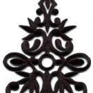Black trim fringe boho art deco sew embellishment applique iron-on patch S-1101