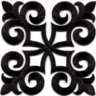 Black trim fleur de lis fringe boho retro sew applique iron-on patch new S-1094