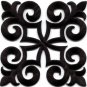 Black trim fleur de lis fringe boho retro sew applique iron-on patch new S-1094
