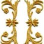 Gold trim fringe leaves glitter boho sew applique iron-on patches pair S-1099