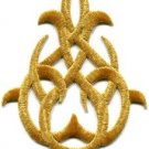 Gold trim fringe boho retro sew embellishment applique iron-on patch new S-1098