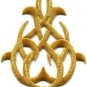 Gold trim fringe boho retro sew embellishment applique iron-on patch new S-1098