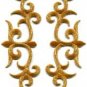 Gold trim fringe glitter boho applique iron-on patches pair new S-1087 FREE WORLDWIDE DELIVERY!