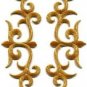 Gold trim fringe glitter boho applique iron-on patches pair new S-1087 FREE WORLDWIDE DELIVERY!