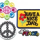 Lot of 4 peace sign hippie retro love boho weed appliques iron-on patches P-2