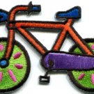 Bicycle retro bike cycle cyclist 70s kids fun applique iron-on patch new S-331
