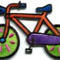 Bicycle retro bike cycle cyclist 70s kids fun applique iron-on patch new S-331