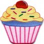Cupcake retro fairy cake cup sweets dessert applique iron-on patch new S-591