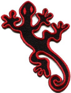 Lizard gekko salamander retro hippie hippy boho fun applique iron-on patch S-605