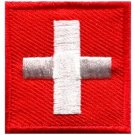 Flag of Switzerland Swiss embroidered applique iron-on patch med S-337 new