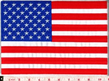 American flag U.S. United States applique iron-on patch BIG 7.75 x 11 in. S-1040