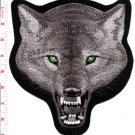Gray wolf wolves biker applique iron-on patch new XL 7.75 x 8.6 inches S-395