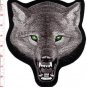 Gray wolf wolves biker applique iron-on patch new XL 7.75 x 8.6 inches S-395