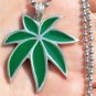 Pot leaf marijuana weed spliff kush hippie boho retro pewter pendant necklace