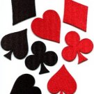 Lot 8 playing cards suits diamonds spades clubs poker applique iron-on patches
