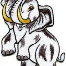 Bull elephant pachyderm tusker wildlife BIG 5X8 in. applique iron-on patch S-602