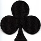 Black clubs suit playing cards biker retro poker applique iron-on patch S-659