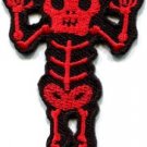 Skull skeleton goth punk emo horror biker sew applique iron-on patch new S-663