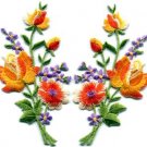 Orange roses pair flowers floral bouquet applique iron-on patch S-802 WE SHIP ANYWHERE FOR FREE!