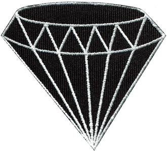 Black diamond gemstone carat retro jewelry applique iron-on patch new S-798