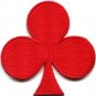 Red clubs suit playing cards biker retro poker applique iron-on patch S-660
