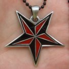 Pentagram pentacle satanic occult wicca witch boho pewter pendant necklace new