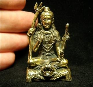 Hindu god Shiva Siva aum om solid brass figurine statue 1.25 X 2.11 inches