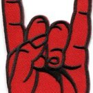 Satanic salute rock metal occult corna horned hand applique iron-on patch S-793