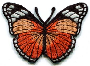 Butterfly hippie orange applique iron-on patch S-157
