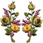Yellow pink roses pair flowers bouquet boho applique iron-on patch S-984 FREE SHIPPING WORLDWIDE!