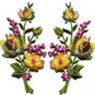 Yellow pink roses pair flowers bouquet boho applique iron-on patch S-984 FREE SHIPPING WORLDWIDE!