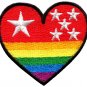 Gay lesbian pride heart rainbow flag LGBT retro applique iron-on patch new S-139