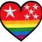 Gay lesbian pride heart rainbow flag LGBT retro applique iron-on patch new S-139