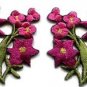 Hot pink lilies pair flowers floral bouquet boho applique iron-on patch S-1006