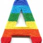 Letter A gay lesbian LGBT rainbow english alphabet applique iron-on patch S-908