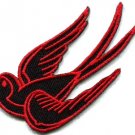Bird tattoo swallow dove swiftlet sparrow biker applique iron-on patch new S-565