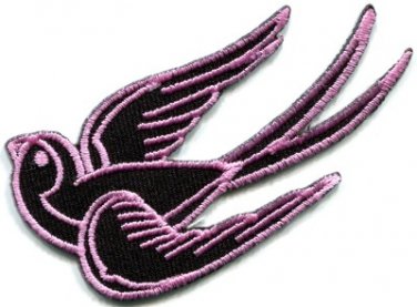 Bird tattoo swallow dove swiftlet sparrow biker applique iron-on patch new S-566