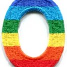 Letter O gay lesbian LGBT rainbow english alphabet applique iron-on patch S-922