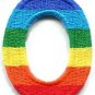 Letter O gay lesbian LGBT rainbow english alphabet applique iron-on patch S-922