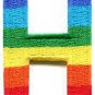 Letter H gay lesbian LGBT rainbow english alphabet applique iron-on patch S-915