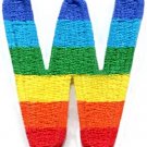 Letter W rainbow english gay lesbian LGBT alphabet applique iron-on patch S-930