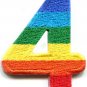 Number 4 counting four gay lesbian LGBT rainbow applique iron-on patch S-1024